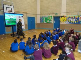 Look at all the fun our P3 had today when Bush Primary came to visit.